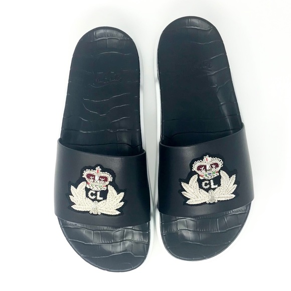 Brand New Christian Louboutin PoolBeau Calf Slides - Picture 6 of 9